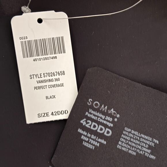 NWT Soma Bra Size 42DDD Black Vanishing 360 Underwired Perfect Coverage - Picture 3 of 3